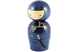 JAPAN CRAFT Bambola Kokeshi - Ninja Blue