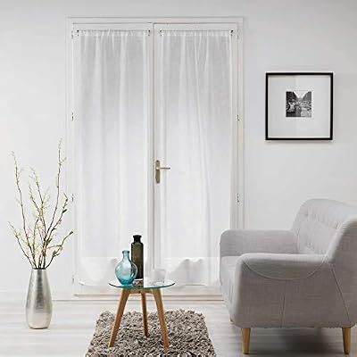 Douceur d'Intérieur 1625843 Paire Droite Passe Triangle Blanc 2 x 70 x 200 cm