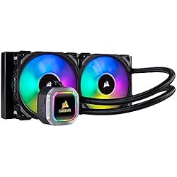 Corsair Hydro 100i RGB Platinum, Radiateur de 240mm (Deux ML PRO RGB de 120 mm PWM ventilateurs, Contrôle logiciel avancé de l'éclairage RGB et des ventilateurs) Refroidissement Liquide - Noir