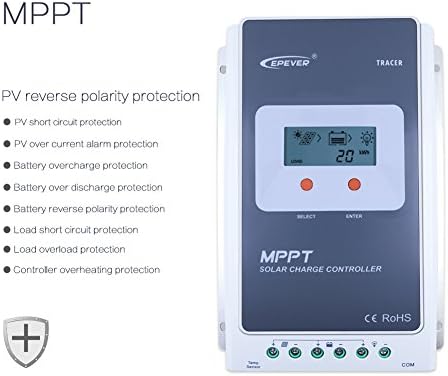 MPPT Solar Charge Controller Tracer A Series 20A with 12V/24V DC Automatically Identifying System Voltage