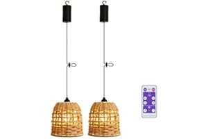 ‎ECOGEHEN EcoGehen 2x Boho Hängelampe mit Batterie Außen Innen Hängeleuchte Batteriebetriebene Lampe Laterne Rattan Lampenschirm Deckenleuchte ohne Strom für Garten Schlafzimmer Weihnachten Party Deko Geschenk