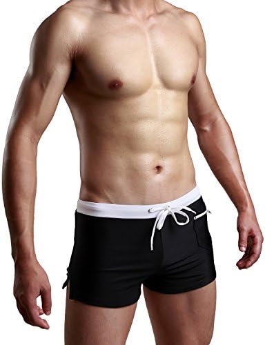 Fancathy Men's Swimming Shorts Trunks, Men Swimming Boardshorts Surf Costumes Swimwear Briefs Swimsuit Beachwear Bottom Pants with Adjustable