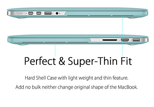 Ueswill Schutzhülle für MacBook, glatte und weiche Hartschale, inklusive Mikrofasertuch grün MacBook Pro 15″ with Retina Display - 5