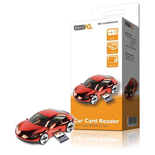 Auto geformte USB-Hub mit Multi-Kartenleser rot metallic - 3
