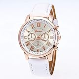 Swiftswan Analoge Quarz-Armbanduhr der Art- und Weisefrauen Faux-Leder-römische Ziffern-weibliche Uhr Bezaubernde Damen-Armbanduhr