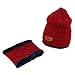 Produktbild Happy Event 2 Stücke Kleinkind Baby Mädchen Jungen Winter Warme Strickmütze + Schal Warm Halten Set (Rot)
