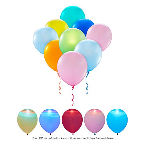 Globos LED iluminados Globos LED parpadeantes Globos en colores surtidos Inflar globos brillan para Navidad / Cumpleaños / Fiesta de bodas - Paquete de 50