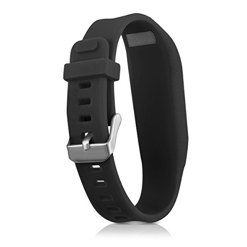 kwmobile 2in1 Set: 2x Sport Ersatzarmband für Fitbit One in Schwarz Dunkelblau Innenmaße: ca. 14 – 20 cm – Silikon Armband mit Uhrenverschluss ohne Tracker - 4