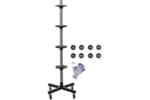 ‎PROREGAL PROREGAL Fahrbarer Felgenbaum CARRERO für Autoreifen bis 225 mm, HxBxT 115,5x46x46cm, bis zu 4 Reifen, Schwarz, Reifenständer, fahrbar