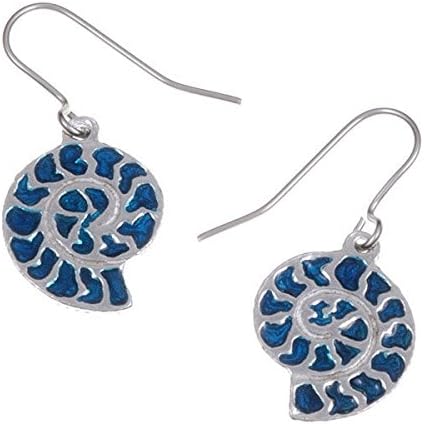 St Justin Pewter Ammonite Drop Earrings
