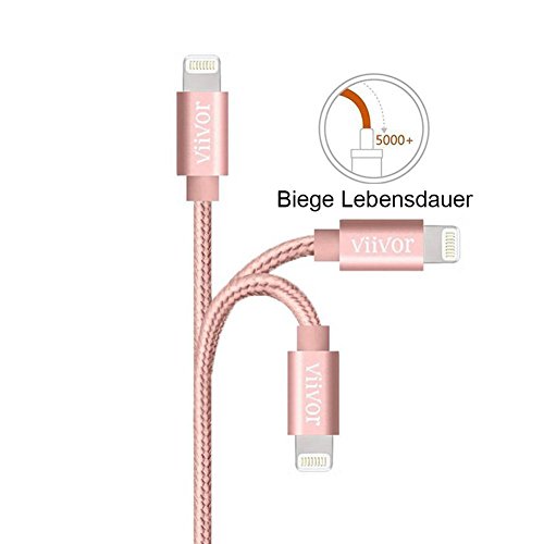 iPhone Ladekabel,ViiVor 3Pack 1M 2M 3M Nylon iphone Lightning Kabel USB Kabel für Apple iPhone 7/7Plus/5/iPhone6/iPhone SE/6/6Plus/6s/6s Plus/5/5 /5s,iPad Pro Air Air 2 mini2 mini3 4th Gen, iPod Nano 7th Gen (3PACK 1M 2M 3M) - 2