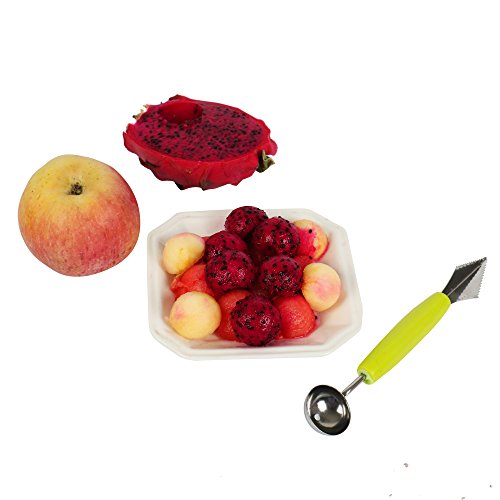 Rostfreier Melonenschneider Mit Griff In Schwarz Für Wassermelonen PLUS Doppelpack Zweiseitiger Obst-Ausstecher Zum Gestaltend / Bowle Und Andere Früchten - 7
