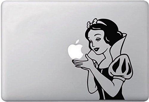 NetsPower® Elegant Vinyl Decal Sticker Abziehbild Abziehbilder Aufkleber Power-up Kunst Schwarz für Apple MacBook Pro/Air 11" 13" 15" Zoll - Schneewittchen