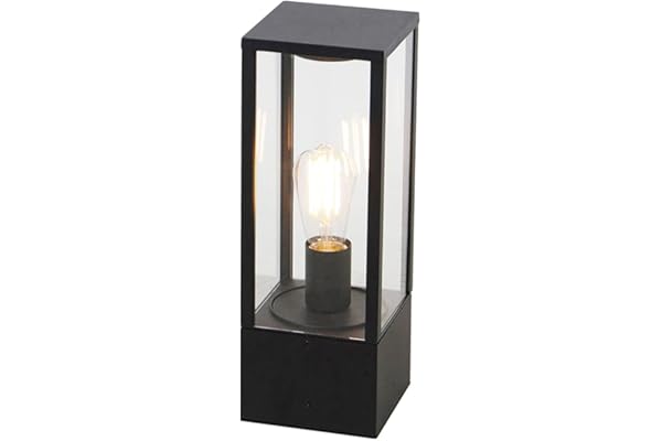 QAZQA charlois - Lampe sur pied extérieur - 1 lumière - L 14 cm - Noir - Design - éclairage extérieur