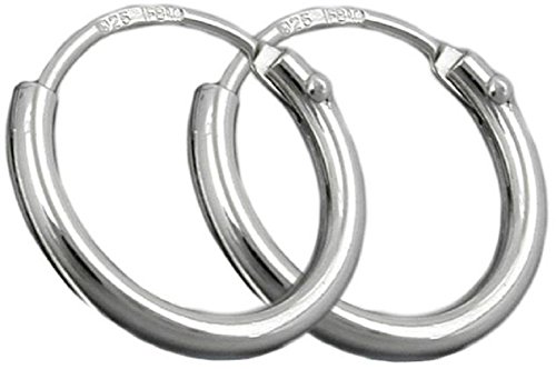 Jewellery Earrings hoop earrings 11mm brilliant from 925 silver 11x1.3mm