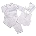 Dressy Daisy Baby Boys' 4 Pcs Satin Baptism Christening Suit With Bonnet Long Sleeves Infant Size 6-9 Months White
