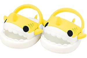 niannyyhouse Zapatos de peluche de tiburón de 20 cm, sandalias y pantuflas de 8 pulgadas, accesorios de peluche suave para vestir (amarillo)