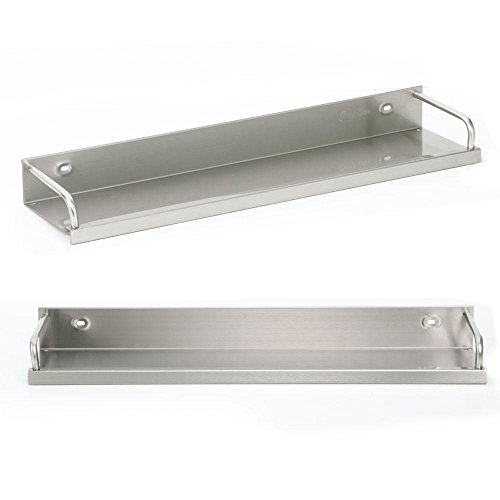 Yahee Küchenregal Gewürzregal Edelstahlregal Gewürzständer Edelstahl 60 X 12 X 5,2 cm silber - 4