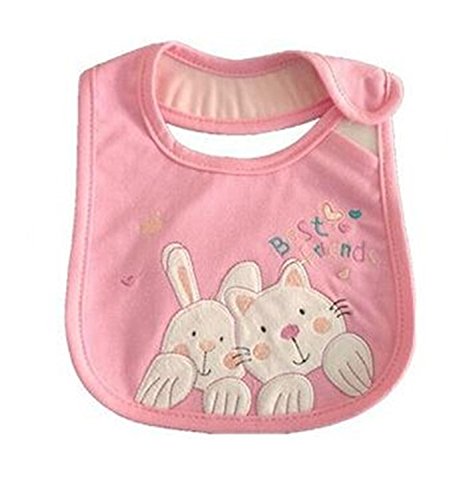 BuyHere Unsexy Baby Cute Animal Bib,Pink Rabbit