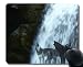 Produktbild Spiel-Mäusematte, Tierwolfwasserfall Mousepad Rutschfester Gummiuntergrund