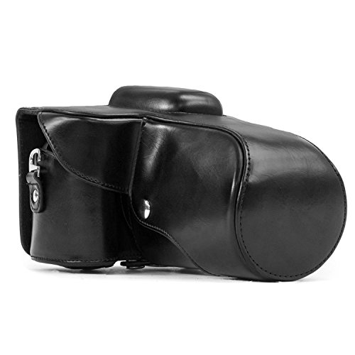 MegaGear MG1060 Etui souple en Cuir pour Nikon D3200  18-55mm  Noir