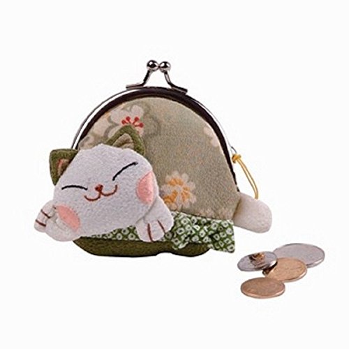 Preisvergleich Produktbild StealStreet Maneki Neko Chinesische Lucky Cat Münze Geldbörse, Grün