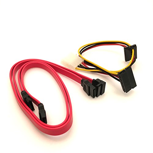2x meeboo SATA Kabel 50cm rot + 1x SATA Molex Adapter | 1x gerade-abgewinkelt | 1x gerade-gerade | kompatibel bis zu S-ATA/600 | Serial ATA | 1,5GBs/3GBs/6GBs (abwärtskompatibel) | Premiumqualität