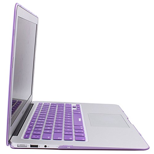 STONG Matte Gummierte Harte Schutzhülle für Macbook Air 13“ Hülle Cover Schale Schutz Hülle Tasche Silicon Case Shell Hard Plastik mattiert SchutzTasche + tpu Tastatur-Schutzfolie (Lila) - 3