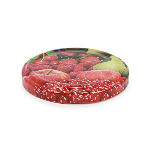 COM-FOUR® 20x Ersatzdeckel „Obst“, Deckel für Sturzgläser, Marmeladengläser, Einmachgläser, TO 66 cm - 8