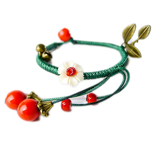 Preisvergleich Produktbild Perlenarmbänder mit Blumen, Keramik, handgefertigt, Bohemian-Stil, für Damen