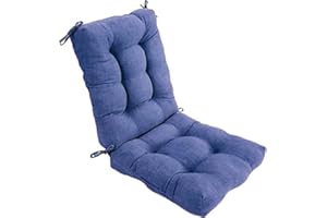 REINO MANSIDI Cojin con Respaldo para Sillas 90 x 45x 10 cm. Conjunto Cojin de Asiento para sillas Interior y Exterior Cómodo. Cojines para sillas Comedor, mecedoras, Bancos terraza (Azul, 1)