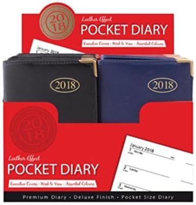 Tallon 2018 POCKET Diary WEEK TO VIEW PVC Lather Effect Cover With Metal Corner (Burgundy (Red) x 1)
