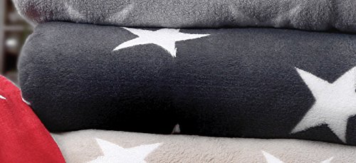 Preisvergleich Produktbild Unbekannt – Fleecedecke Star grau 50723