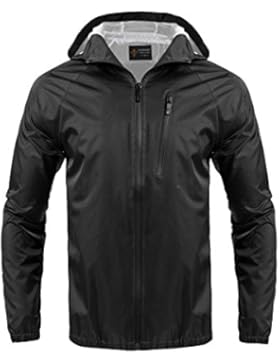 Regenjacke Herren Wasserdicht Atmungsaktiv Outdoorjacke Herren Kapuzenjacke Funktionsjacke