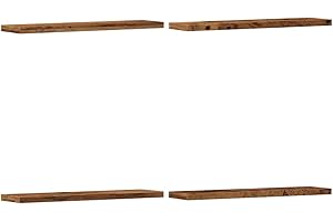 vidaXL Estantes Pared 4 uds Madera ingeniería Envejecida 40x10x1,5 cm, Estante Flotante, estantería de Pared, estantería de lavadero