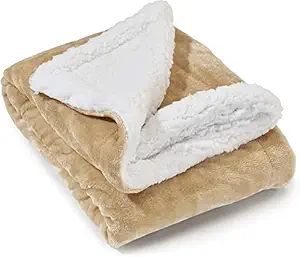 BSB HOME Baby Boys and Baby Girls Luxury Flannel Sherpa Heavy Winter Blanket/Wrapping Sheet for Babies/Kids (Beige or Skin, 0-5 Years)