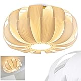 DESIGNER DECKENLAMPE: Die Deckenleuchte begeistert durch ein wirklich außergewöhnliches Design. Der runde Lampenschirm wirkt wie eine stilisierte Blume und scheint auf den ersten Blick wie aus Holz gemacht.