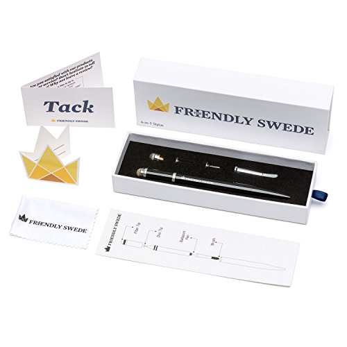 The Friendly Swede 4-in-1 Multifunktions-Eingabestift mit displayschonender Pinsel-Technologie (schwarz) - 7
