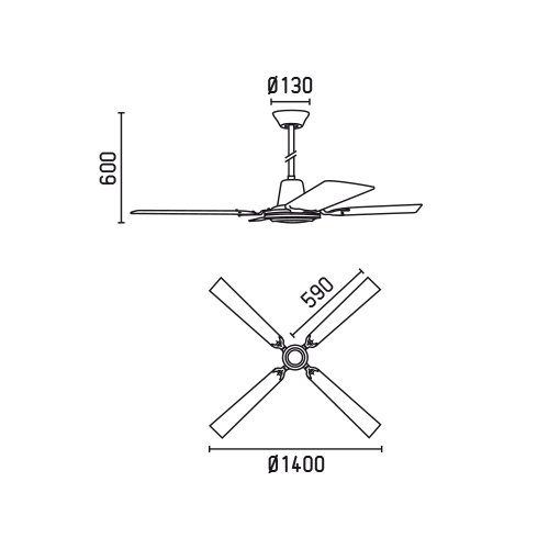 Faro Barcelona Falkland 33110 – geformt Stahl Fan ohne Licht und Klingen-lagig, Holz, Grau - 4