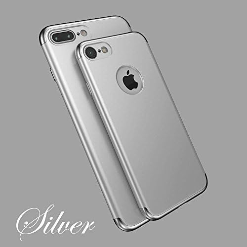 iPhone 5 5S SE Case, Zonewire® [3 in 1 Series] Non Slip Surface Shockproof Electro Plating Texture Skin Protector [hard] For Apple iPhone 5 5S SE &amp; Screen Protector (Silver)