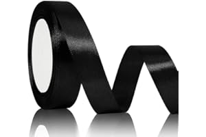 SERENEGLOW nastro raso Nastro nero 20mmx22m nastro bomboniere nastro per bomboniere nastro raso nero nastro nastro nero tessuto nastro fiocco stoffa nastro fiocco regalo nastro di raso nastrini colorati