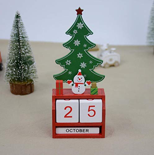 Download Calendrier de bricolage, 2019 Mini Calendrier de bureau en bois de Noël Ornement 18x7.3cm style 1
