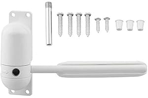 TOPHOMER Ferme-porte à ressort automatique pour porte intérieure, fermeture automatique avec tige de réglage et vis pour porte de 10 à 60 kg (blanc)