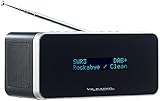 Vielseitiges Radioprogramm für jeden Geschmack: DAB, DAB+, Digitalradio, FM-Radio • DLS Dynamic Label Segment: Info über aktuellen DAB-Sender und Programm • Schickes LCD-Display