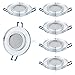 Produktbild 6er Flache LED Einbau-Strahler Glas Deko mit LED Spot Modul 230V I 5W 430Lumen I Warmweiß 3000K I 120°Abstrahlwinkel I Dimmbar I 60mm Einbauloch I Einbauleuchte rund