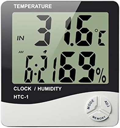SYS HTC-1 LCD Digital Thermometer Hygrometer Indoor High accuracy Electronic Temperature Humidity Meter Clock Weather Station