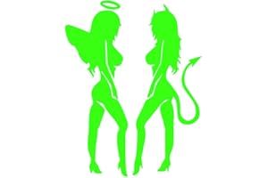 DECUS Angelo e Diavolo Donne Sexy XL 0233 (Neon Verde) // Adesivo OEM JDM Style Vinyl Transfer