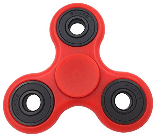 Generic Fidget Hand Spinner Toy Ceramic bearing Relieves Stress Anxiety ADHD for Adults and Children Spins for 1-3 Mins (red)