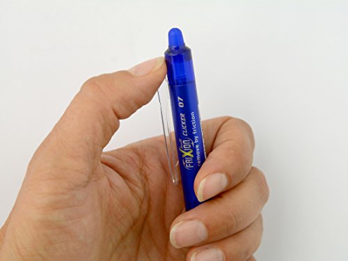 Pilot FriXion Clicker Tintenroller Geltinte Kugelspitze radierbar inkl. 3 Ersatzminen blau - 6