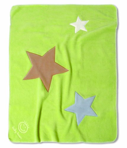 Baby Boum 100 x 150 cm Large Super Soft Appliqued Warm Polar Fleece Blanket (Lime Green)